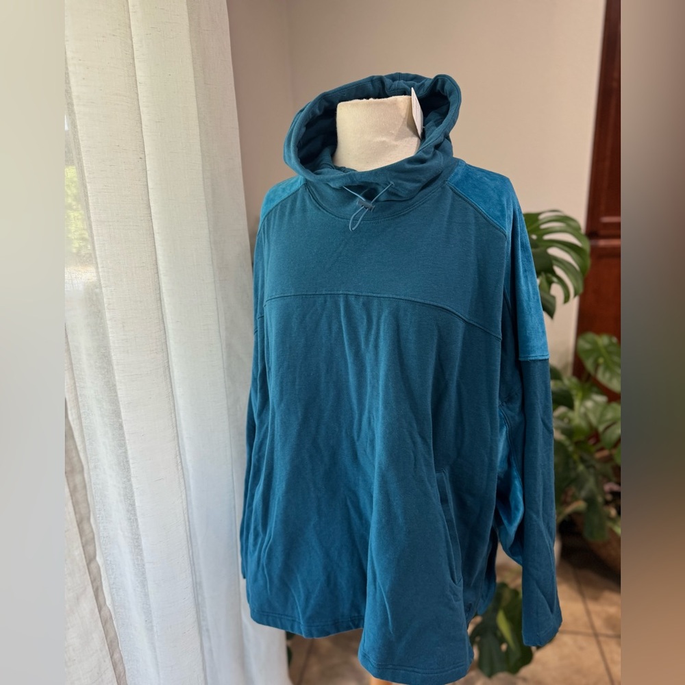 Free People Movement Hooded‎ Pullover Teal Blue XS NWT